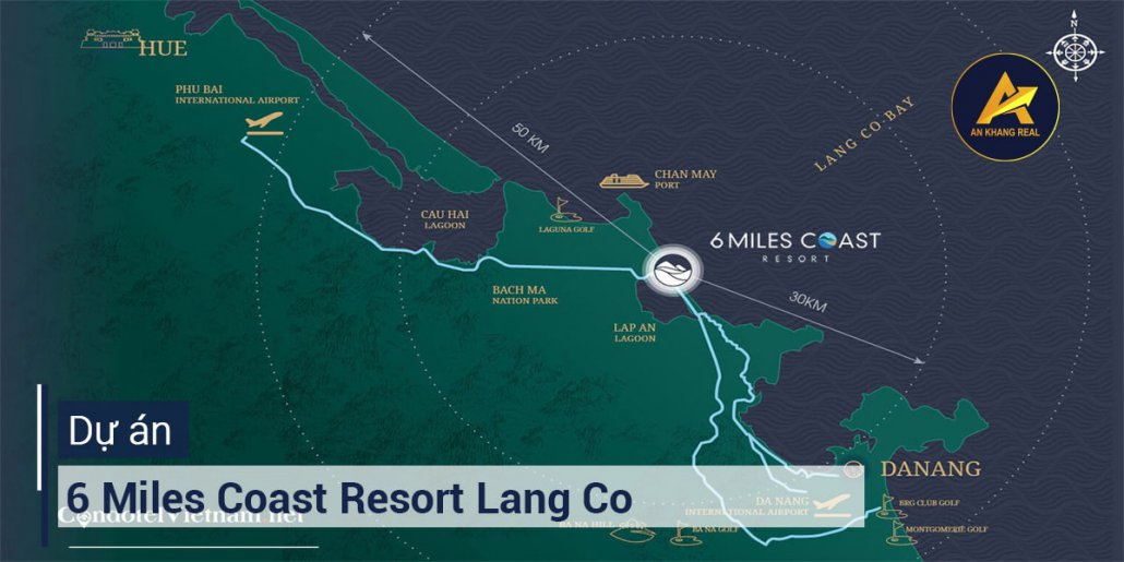 Vị trí dự án 6 Miles Coast Resort Lang Co