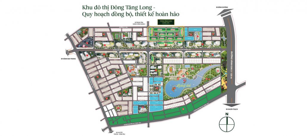 Mặt bằng tổng thế của dự án Đông Tăng Long